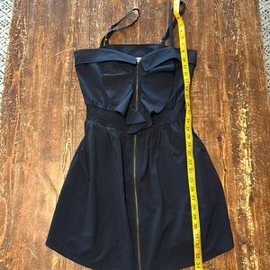 Zipper front spaghetti strap dress